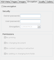 Encryption options for JPG to PDF Pro